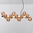 Suspension de luxe 16 lumières Sunita - doré et verre ambré