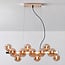 Suspension de luxe 16 lumières Sunita - doré et verre ambré