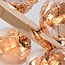 Suspension de luxe 16 lumières Sunita - doré et verre ambré