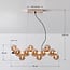 Suspension de luxe 16 lumières Sunita - doré et verre ambré