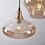 Suspension industrielle avec 3 lumières en verre ambré  - Trinidad