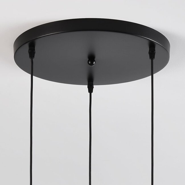 Suspension 3 lumières Verona - noir et verre fumé uni