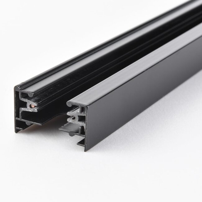 Rail monophasé raccordable de 75 cm sans bloc d’alimentation, embout inclus, noir
