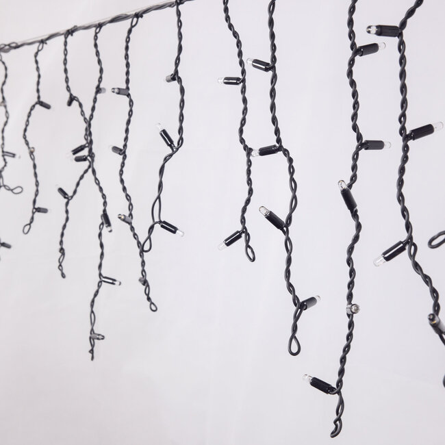 Guirlandes stalactite connectables | à partir de 3 mètres | 114 LEDs | blanc chaud avec clignotement | caoutchouc