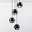 Lampe suspendue moderne noire avec verre fumé, 4 lumières - Fynna