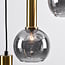 Lampe suspendue design or avec verre fumé, 4 lumières - Imme