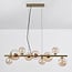 Suspension 9 lumières Ennea - doré et verre ambré