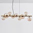 Suspension design or avec verre ambré, 9 lumières - Ennea