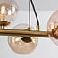 Suspension 9 lumières Ennea - doré et verre ambré