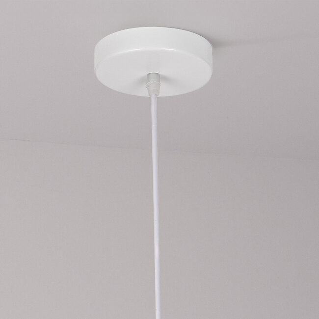 Lampe suspendue minimaliste Wabi Sabi Hikari avec effet pierre Ø31 cm - blanc