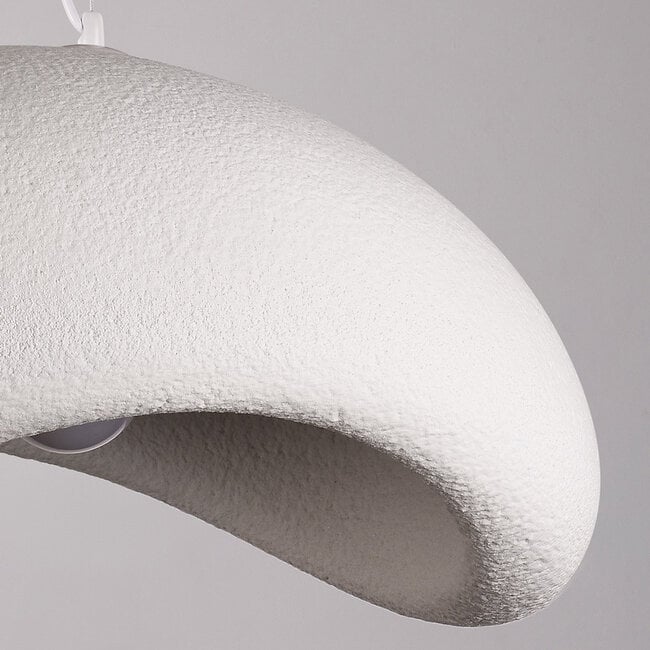 Lampe suspendue Wabi Sabi Zenji 60 x 42 cm avec effet pierre - blanc