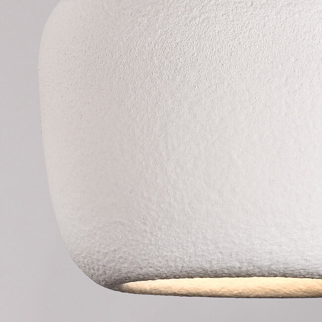 Lampe suspendue Wabi Sabi Kumo Ø40 cm avec effet pierre - blanc