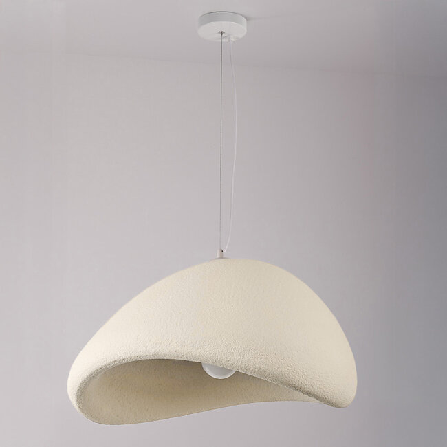 Lampe suspendue Wabi Sabi Yume avec motif en pierre beige sable - 60 x 50 cm