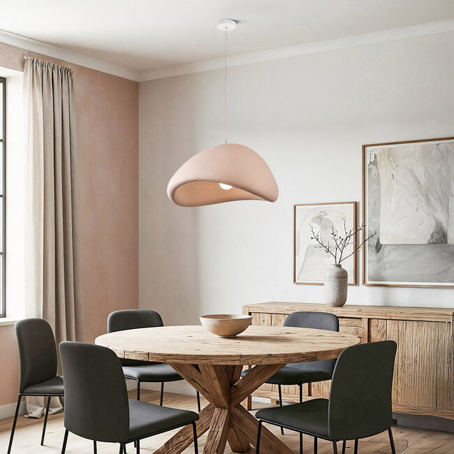 Lampe suspendue Wabi Sabi Yume 60 x 50 cm - motif de pierre rose poussiéreux