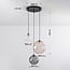 Lampe suspendue design Luminor 3-light avec différentes boules de verre
