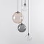 Lampe suspendue Luminor à 4 lumières avec différentes boules de verre