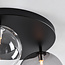 Plafonnier Lumose 3-lumières - ambre, fumée et verre transparent