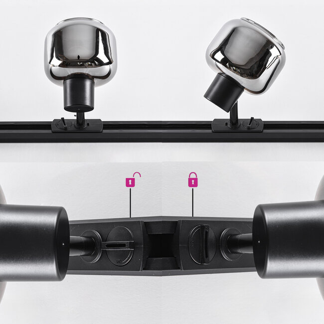 Spot sur rail monophasé Juna - verre fumé