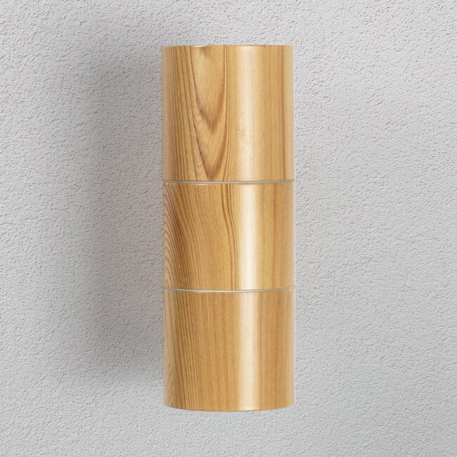 Applique contemporaine allongée 2 lumières aspect bois - Giorgia