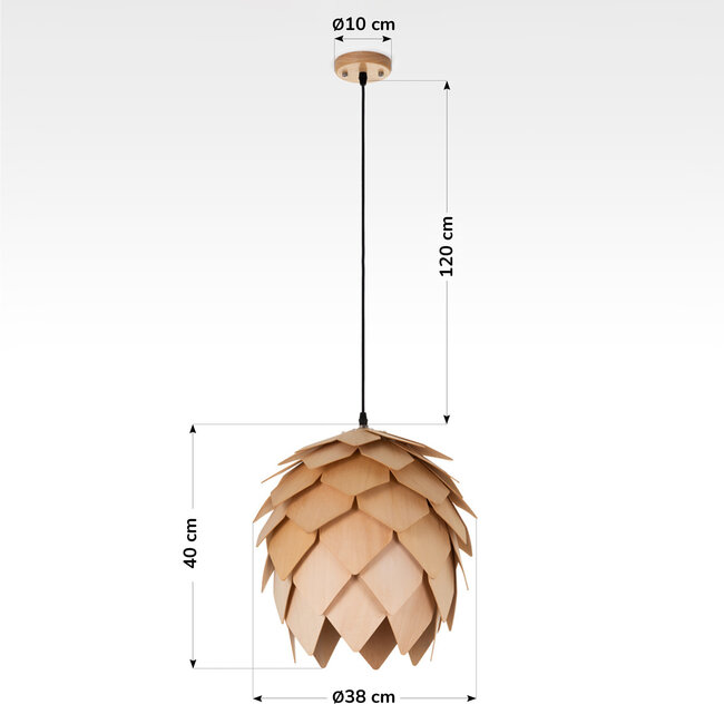 Lampe suspendue à la mode en bois Indore