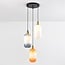 Suspension Anne 3 lumières en verre blanc laiteux dégradé