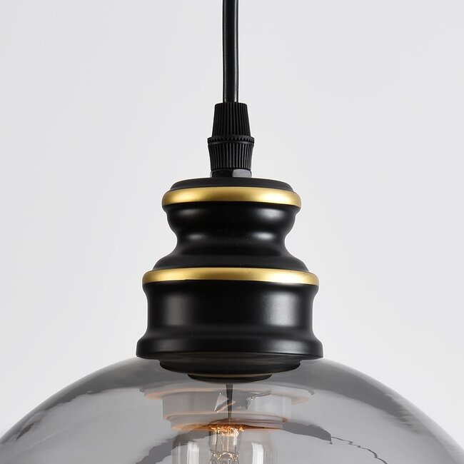 Suspension Sofie 3 lumières en verre fumé - noir