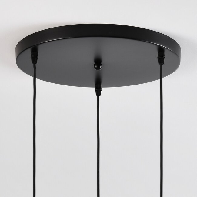 Suspension Verona 3 lumières en verre bombé - ambre, rosé et gris clair