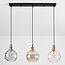 Suspension Lotte 3 lumières à trois couleurs de verre