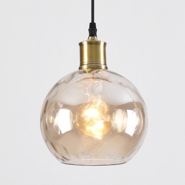 Suspension Lotte 3 lumières à trois couleurs de verre