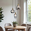 Lampe suspendue design avec verre fumé avec détail convexe, 3 lumières - Verona