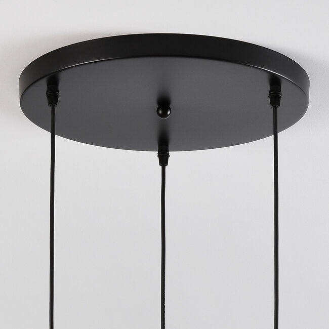 Lampe suspendue design avec verre fumé avec détail convexe, 3 lumières - Verona
