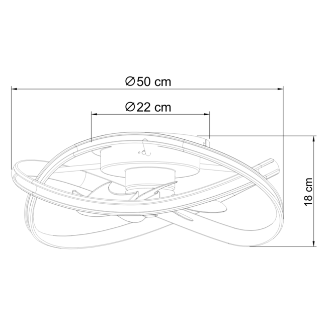 Ventilateur de plafond avec éclairage réglable - Meysa