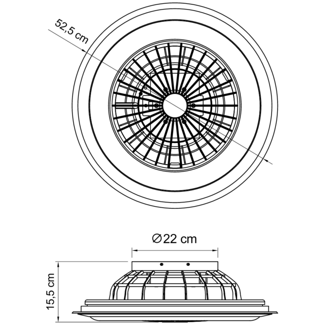 Ventilateur de plafond Meva avec fonction RGBW et effet stéréo