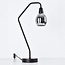 Lampe à poser Dewi - noir avec cuivre et verre fumé