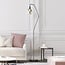 Lampadaire Diede, noir mat, cuivre et verre fumé