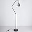 Lampadaire Diede, noir mat, cuivre et verre fumé