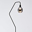 Lampadaire Diede, noir mat, cuivre et verre fumé