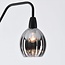 Lampadaire Diede, noir mat, cuivre et verre fumé