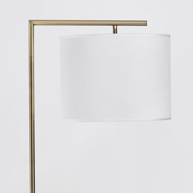 Lampadaire Viany - doré avec abat-jour en tissu