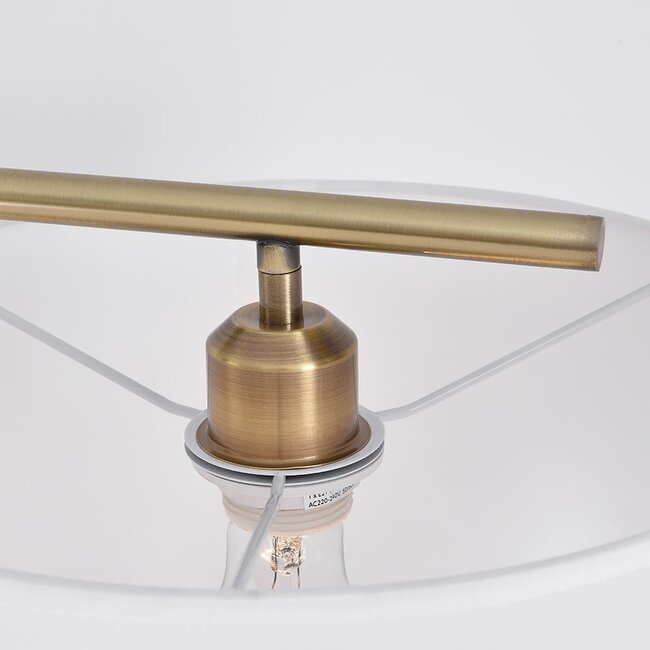 Lampadaire Viany - doré avec abat-jour en tissu