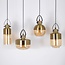 Lampe suspendue 4 lumières avec détails en bronze et verre ambré - Laure