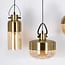 Suspension Laure 4 lumières - détails bronze et verre ambré