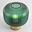 Lampe à poser Inaya - doré avec verre vert nervuré