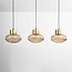 Suspension Imara 3 lumières en verre ambré - ambre et doré