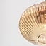 Suspension Imara 3 lumières en verre ambré - ambre et doré