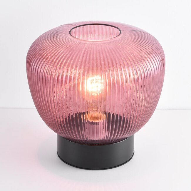 Lampe de table avec verre strié - Inez