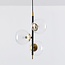 Suspension Nisrin 3 lumières en verre transparent - noir et doré