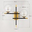 Applique murale Niya 2 lumières en verre transparent - noir et doré