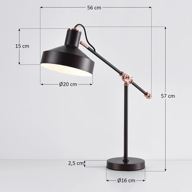 Lampe de table avec bras inclinable - Phoebe