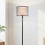 Lampadaire Maggie en noir à abat-jour en tissu